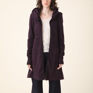 PRAIRE UNDERGROUND long cloak hoodie - Plum purple